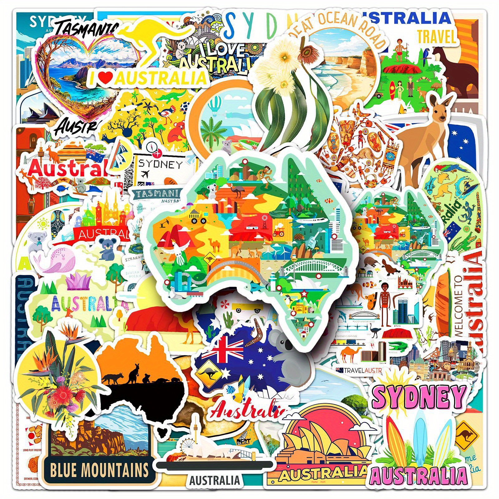 Cycling Gear Australia - 50PCS Australia Series Decals Graffiti Stickers