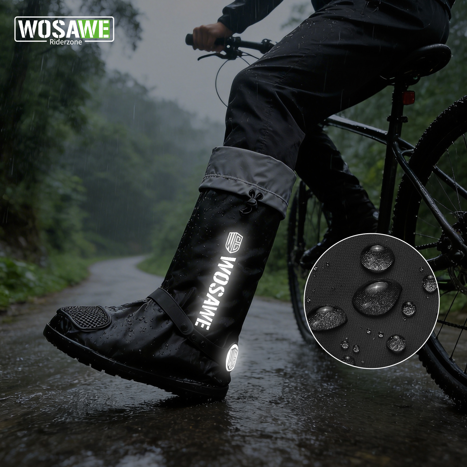 Cycling Gear In Rain - WOSAWE Cycling Shoes Cover Anti-Slip Waterproof