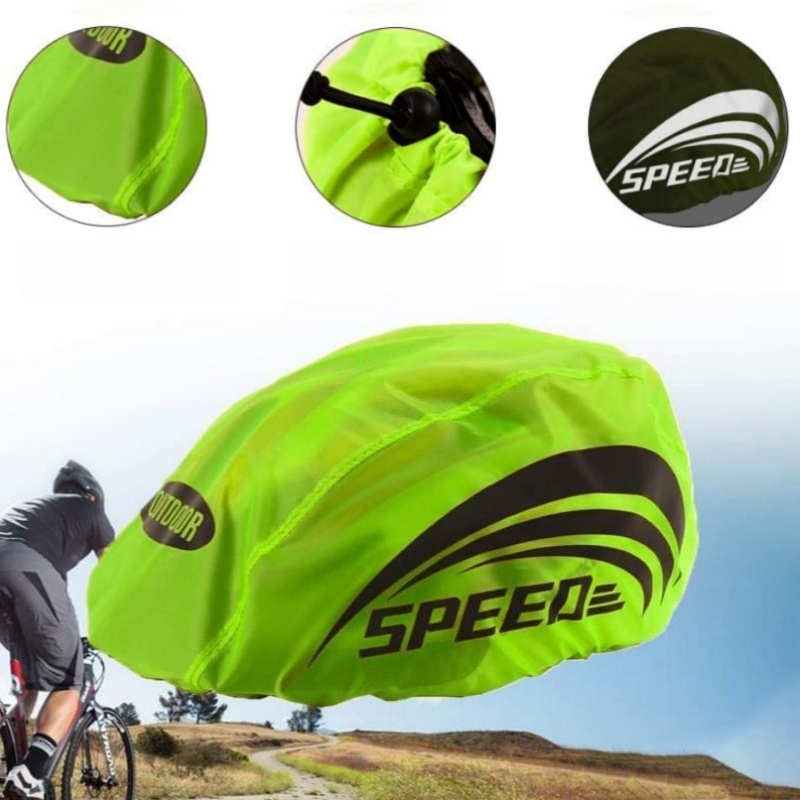 Cycling Gear In Rain - Reflective Letter Bike Helmet Rain Cover