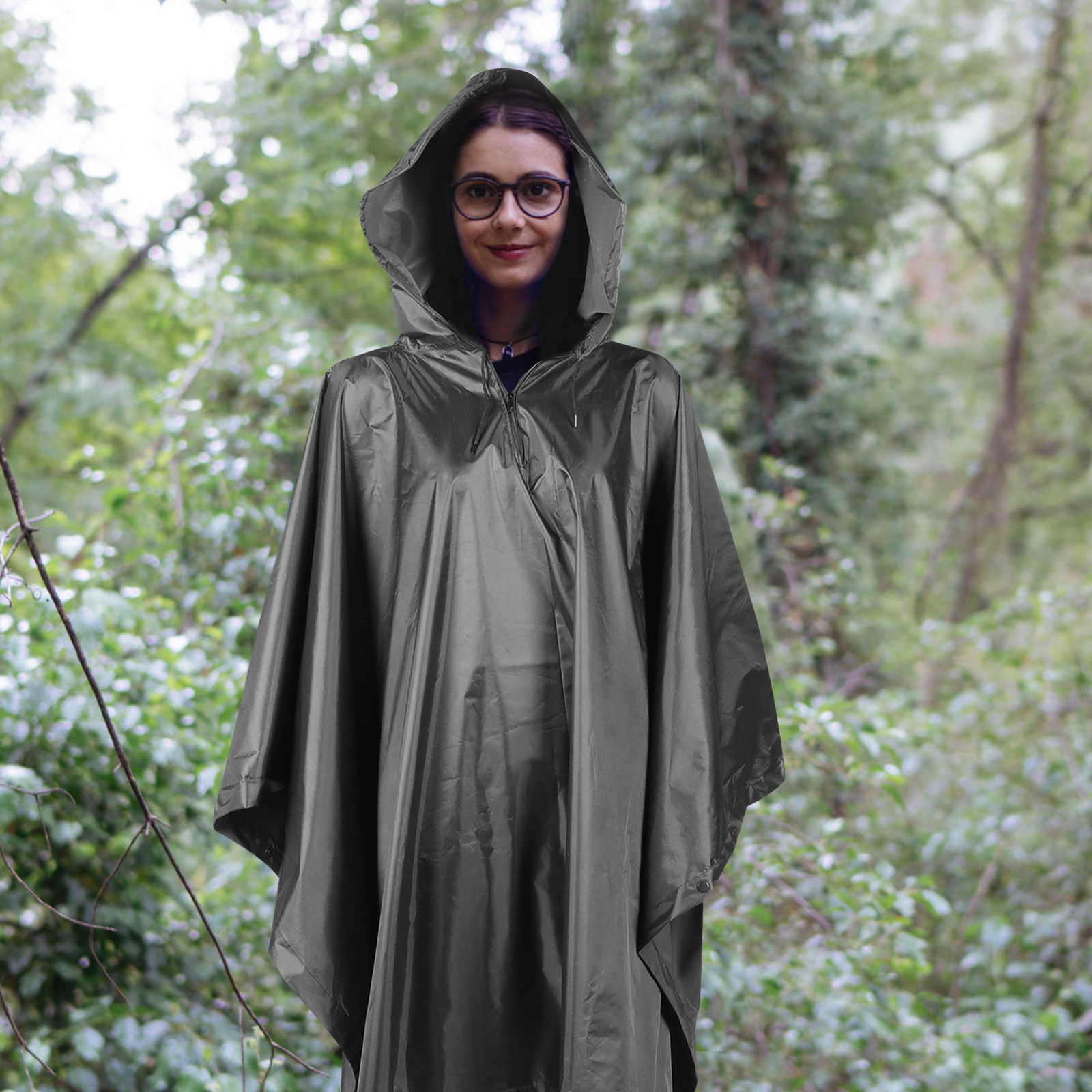 Cycling Gear In Rain - Waterproof Raincoat Hoodie Unisex Outdoor Poncho