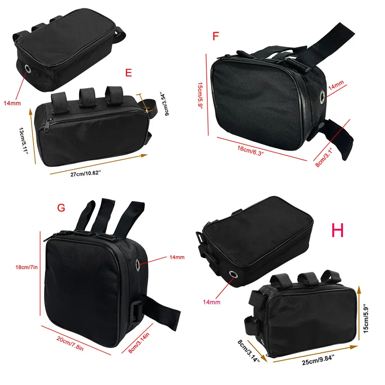 Bicycle Tube Frame Pack Bag, B - Cycling Gear Organizer のレビューと価格