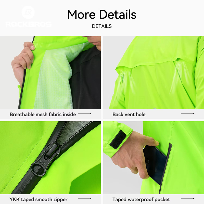 ROCKBROS Cycling Raincoat All- - Cycling Gear Women Sale のレビューと価格