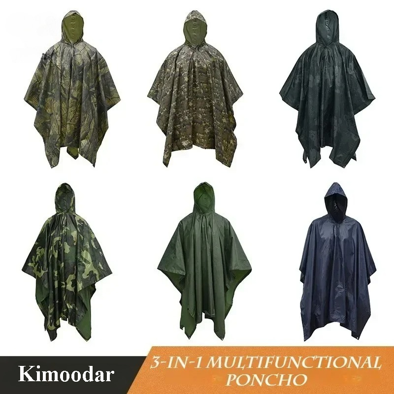Tactical Camouflage Rain Ponch - Cycling Gear In Rain のレビューと価格