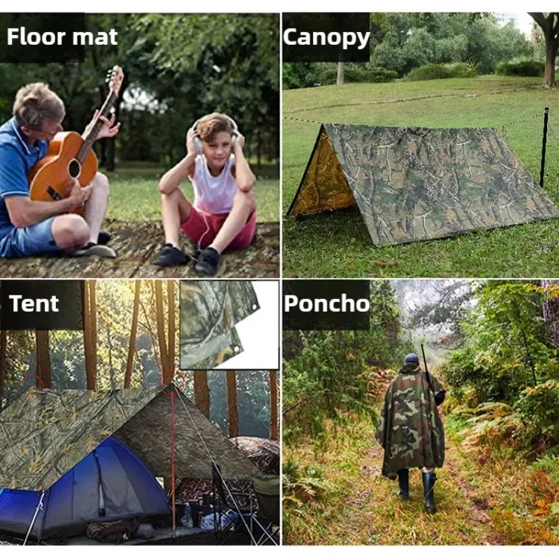Tactical Camouflage Rain Ponch - Cycling Gear In Rain のレビューと価格