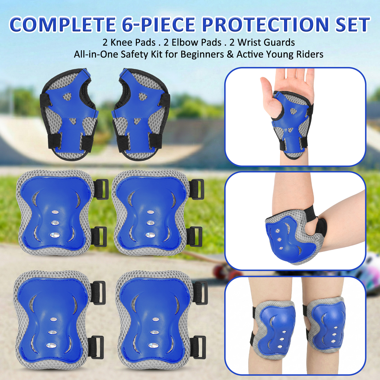 6 in 1 Knee Pads and Elbow Pad - Cycling Gear For Kids のレビューと価格