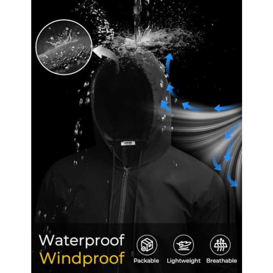 Mens Packable Rain Jacket Ligh - Cycling Gear In Rain のレビューと価格