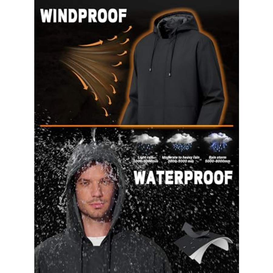 UIQUR Men's Rain Jacket Waterp - Cycling Gear In Rain のレビューと価格
