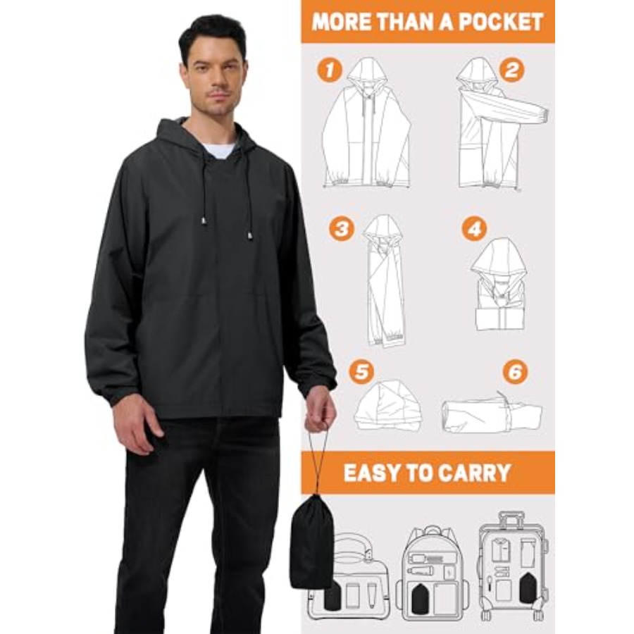 UIQUR Men's Rain Jacket Waterp - Cycling Gear In Rain のレビューと価格