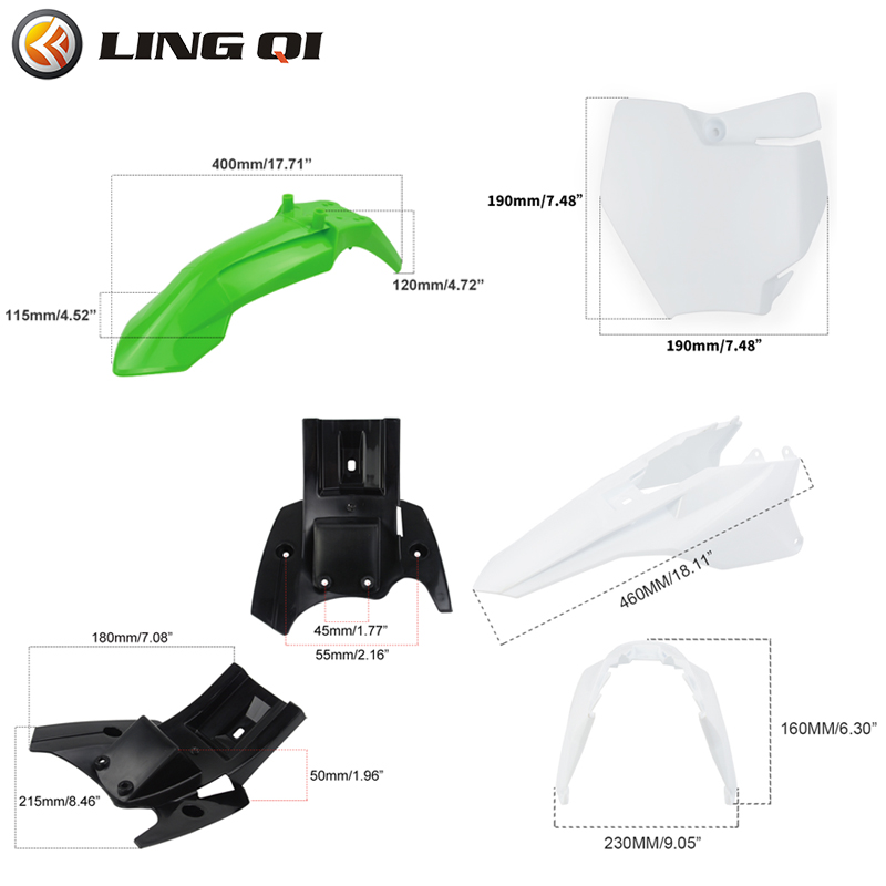 LINGQI RACING KT50 Motorcycle  - Bike Fender Set のレビューと価格