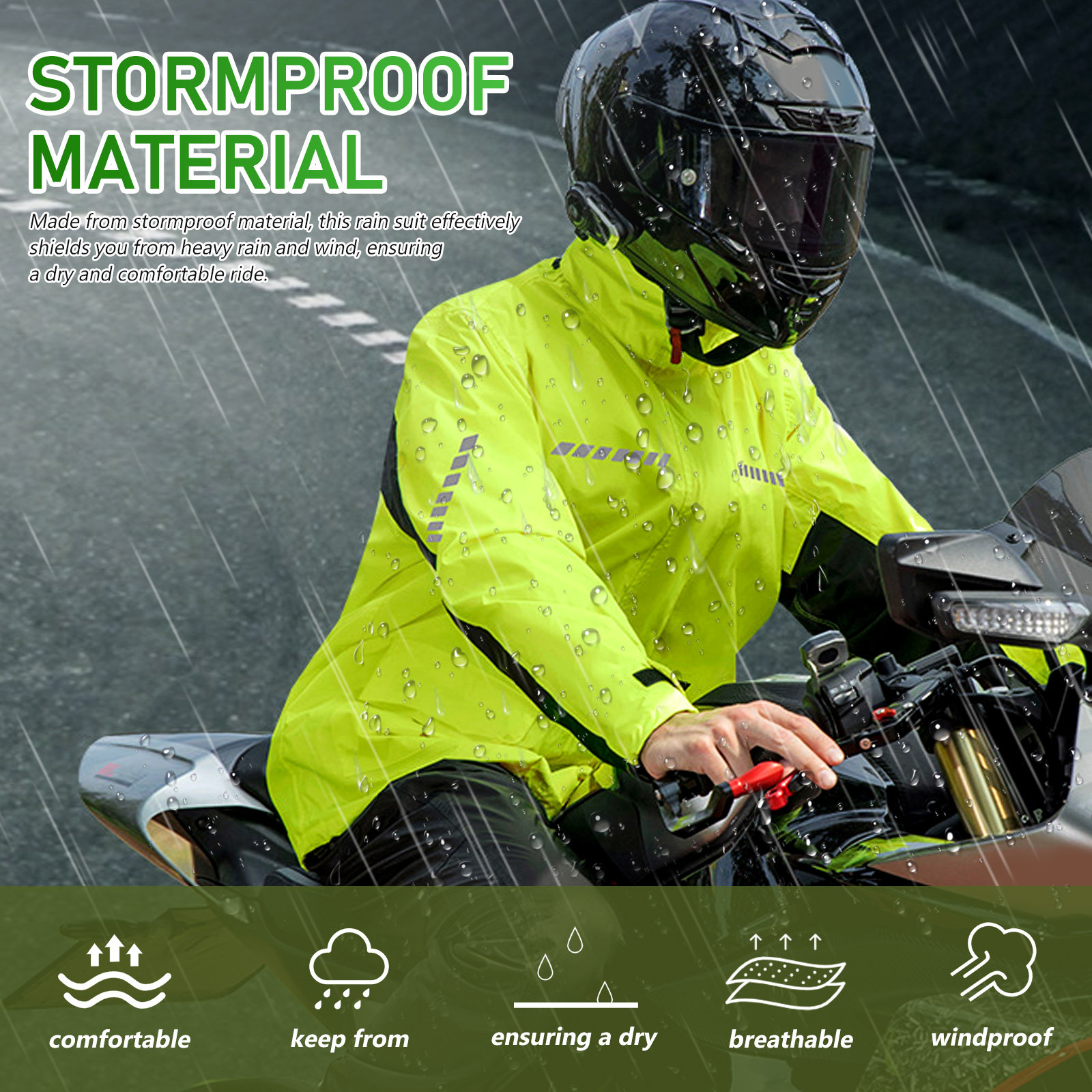 1Set Men Outdoor Cycling Rain  - Cycling Gear In Rain のレビューと価格