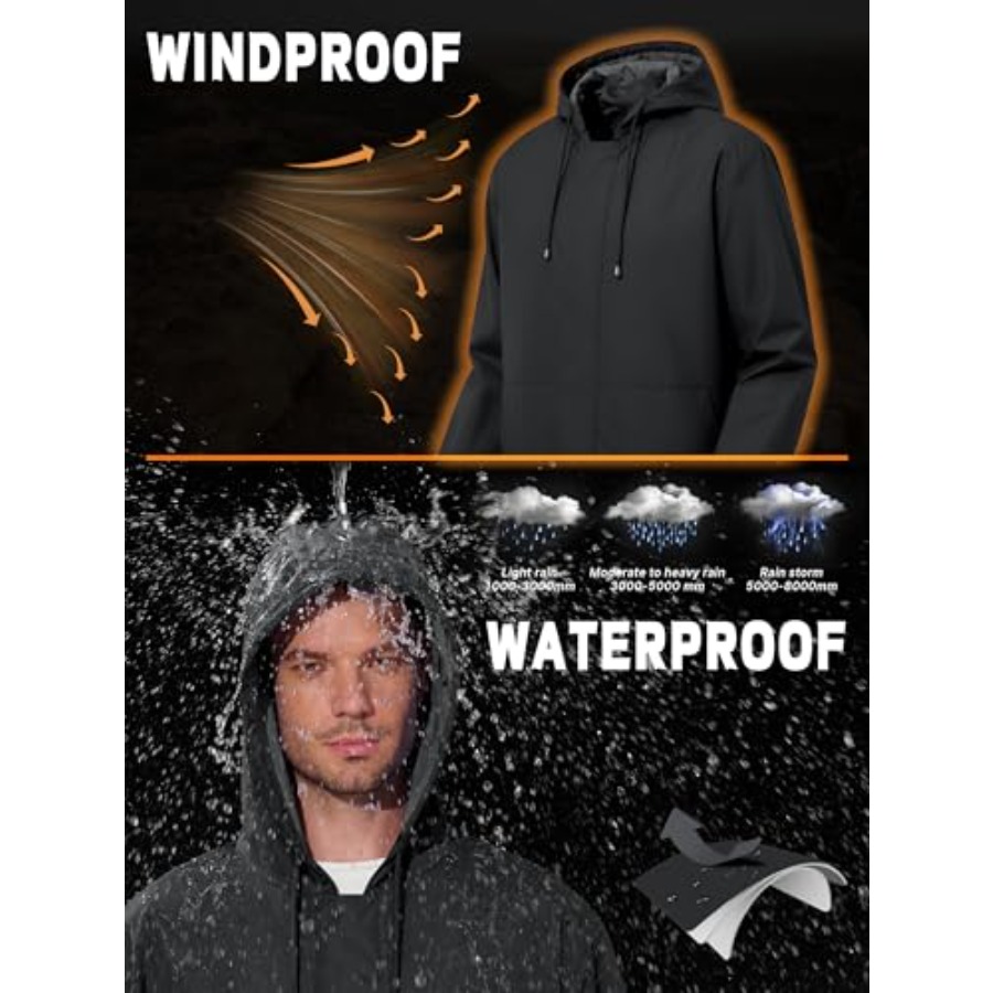UIQUR Men's Rain Jacket Waterp - Cycling Gear In Rain のレビューと価格