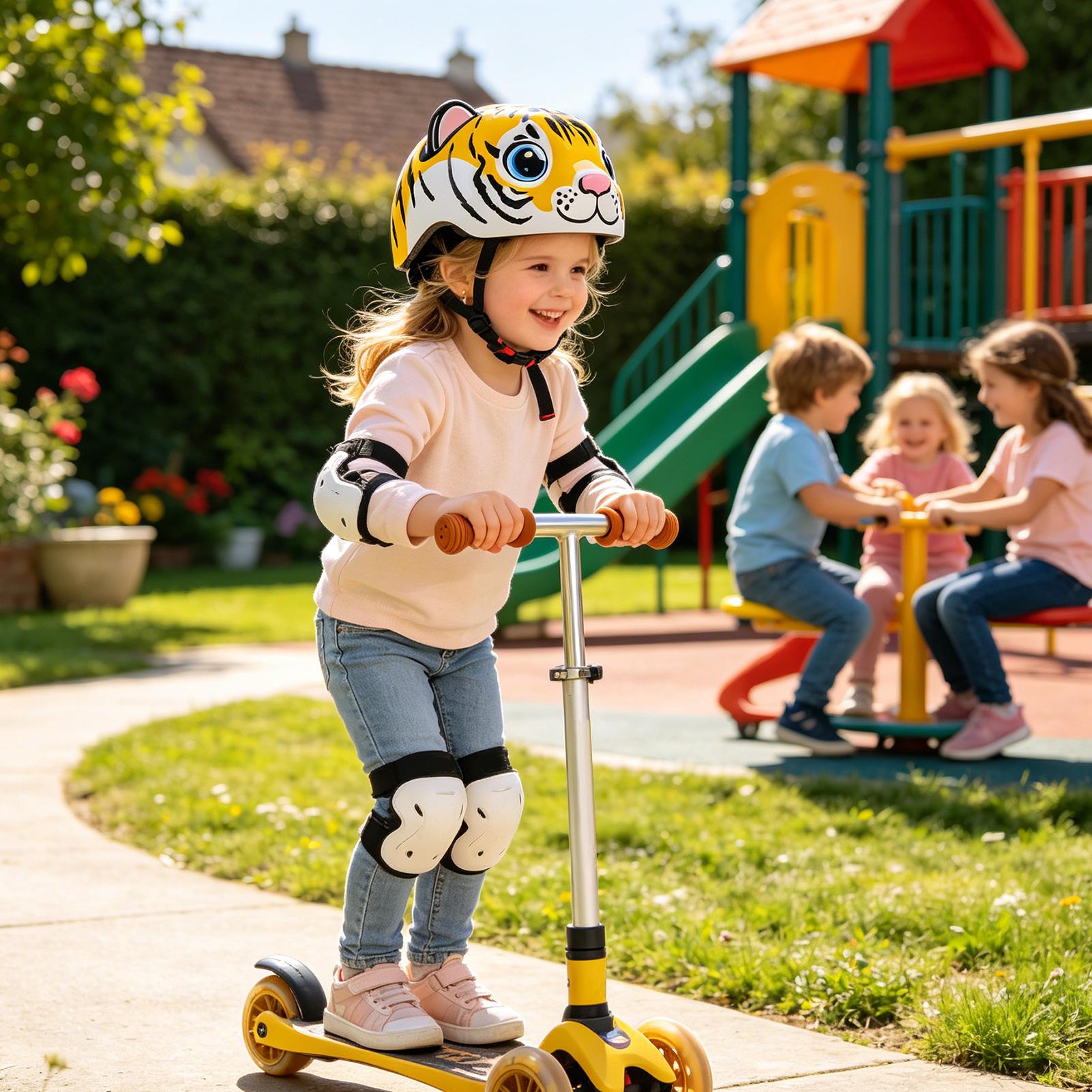 Kids Helmet Tiger Pattern Adju - Cycling Safety Gear For Kids のレビューと価格
