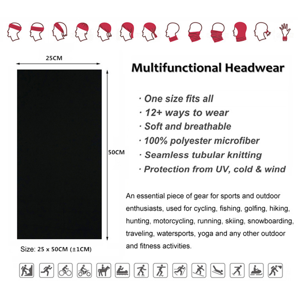 Seamless Solid Color Bandanas  - Cycling Gear Men のレビューと価格